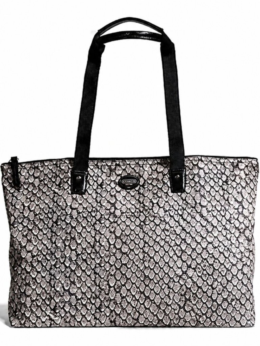 Coach F77461 Getaway Snake Print Packable Weekender Tote Bag in Gunmetal NWOT